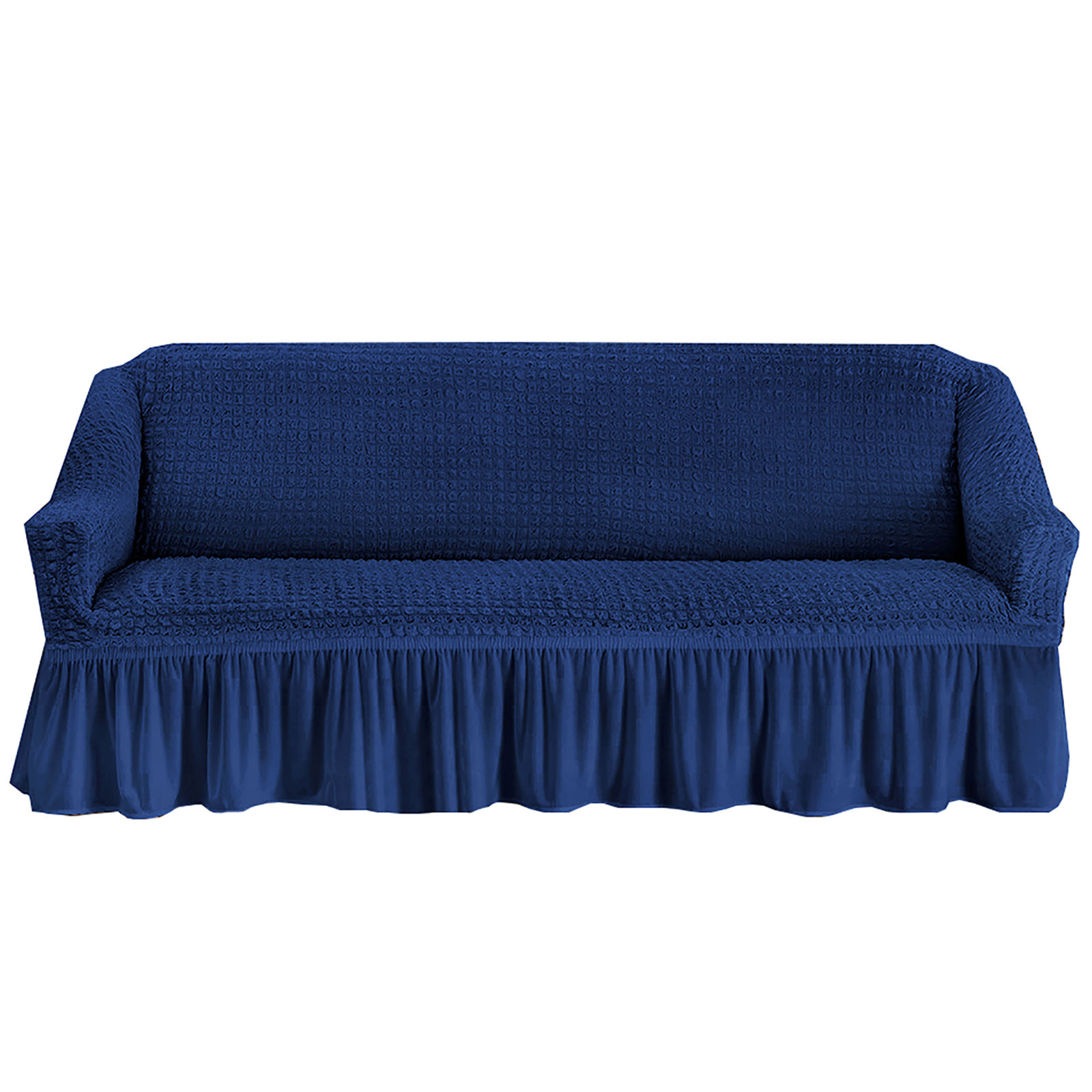 Stretch Sofa Slipcover, 3 Seater Sofa Slipcovers With Skirt With Armless Soft Sofa Cover Elastic Straps Sofa Slipcover For Living Room Kids Pets-blue-Small