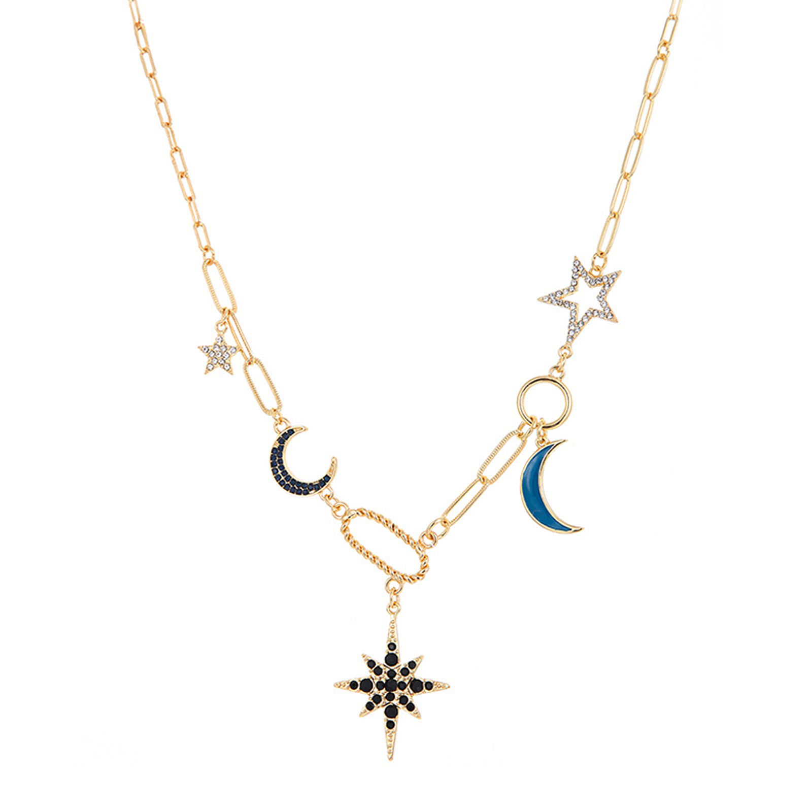Evil Eye Necklace,Strand Necklace, Vintage Evil Eye Queen Elizabeth Bee Sun And Moon Medallion Necklace -E-1